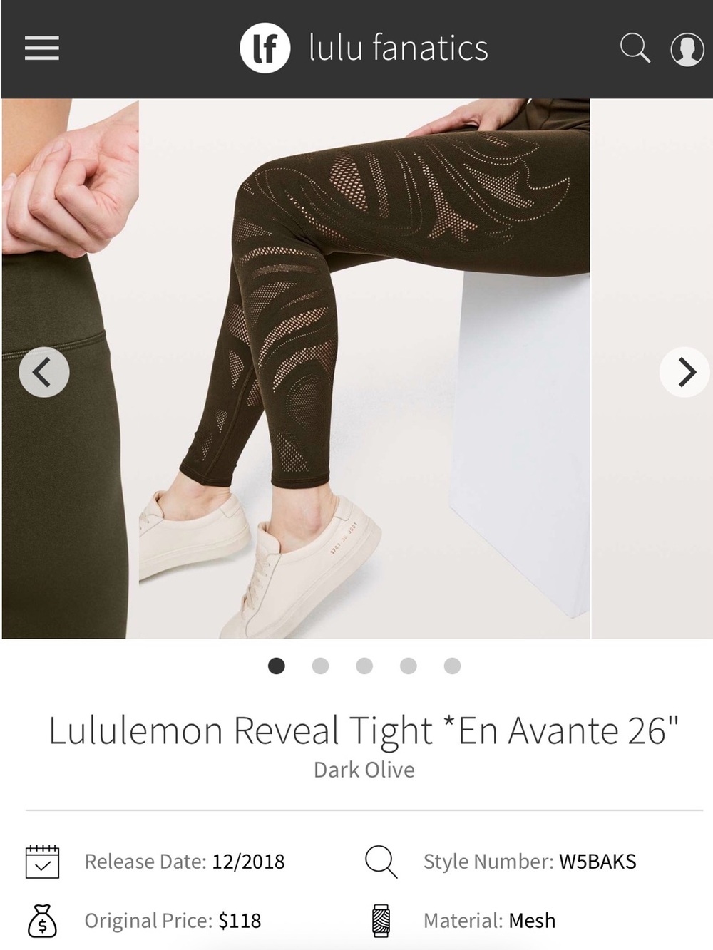 lululemon athletica reveal tight 26” Dark Olive